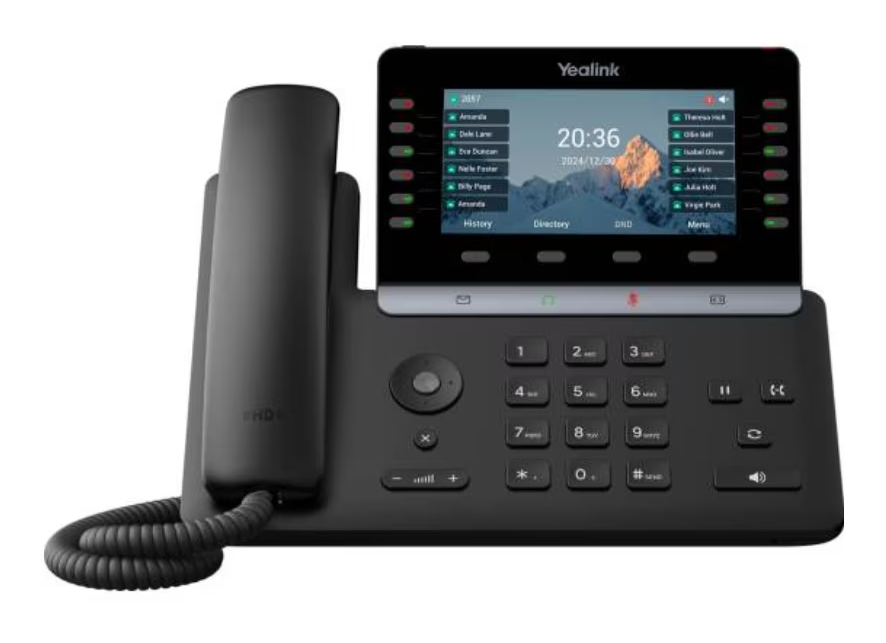Yealink colour-screen business desk phone with busy lamp field keys